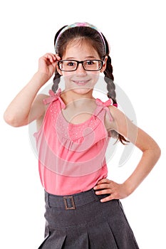 Adorable girl in glasses