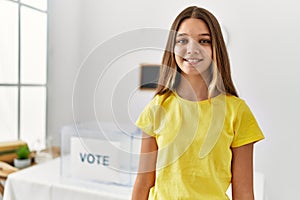 Adorable girl smiling confident standing at electoral college
