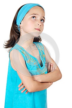 Adorable girl thinking