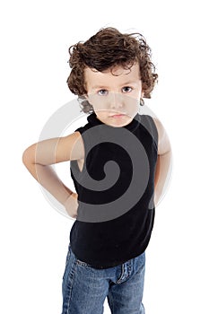 Adorable gotten upset boy photo