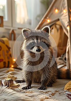 The Adorable Greed of a Teepee-Dwelling Raccoon: A Portrait of a