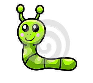 Funny Green Worm
