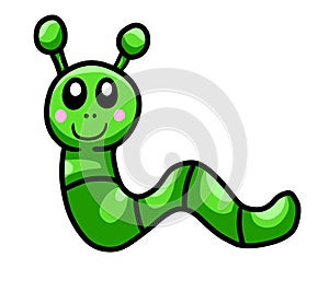 Funny Green Worm