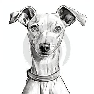 Adorable Greyhound Line Drawing: Digital Airbrushing By John Larriva photo