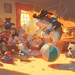 Adorable Hamster Rodeo: The Wild West Comes to Toy Town!