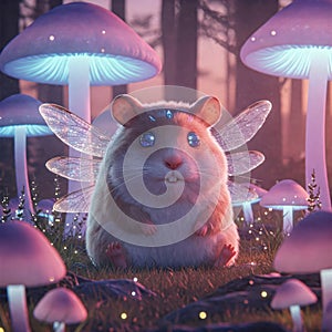 Adorable Hamster in Techno Setting