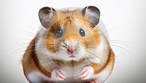 Adorable Hamster on Transparent Background, Striking Isolation in HighDefinition Generative AI Artwork, Exuding a Playful and Soft photo