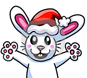 An Adorable Happy Christmas Bunny