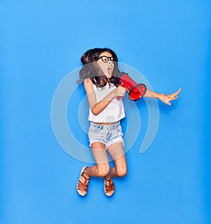 Adorable hispanic child girl wearing glasses