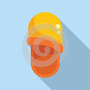 Adorable home slippers icon flat vector. Informal object