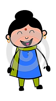 Adorable Indian Lady cartoon