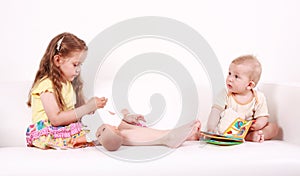 Adorable kids playing