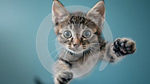 The Adorable Kitten Reaching.AI generated image