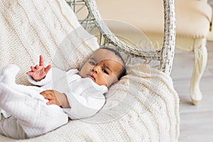 Adorable little african american baby boy smiling - Black people photo