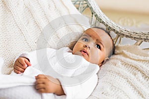 Adorable little african american baby boy smiling - Black people