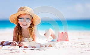 Adorable little girl at beach