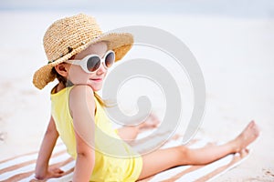 Adorable little girl at beach