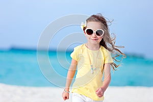 Adorable little girl at beach