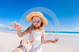 Adorable little girl at beach