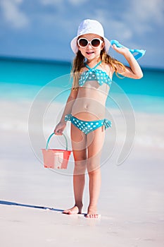 Adorable little girl at beach