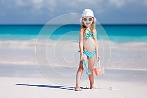 Adorable little girl at beach