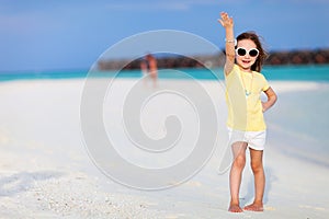 Adorable little girl at beach