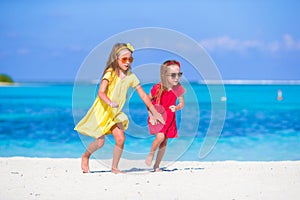 Adorable little girls during summer vacation