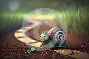 Adorable little snail wins the race