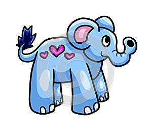 Adorable Magical Blue Elephant