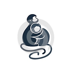 Adorable monkeys hugging, vector illustration