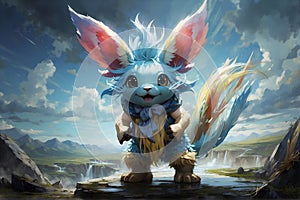 Adorable mythical being Magical gem fur Mythical creature art, Carbuncle monster