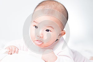 Adorable newborn Asian baby