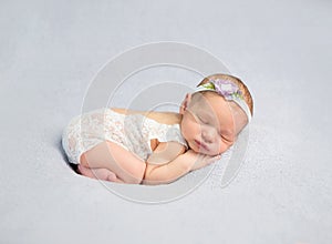 Adorable newborn baby in bodysuit