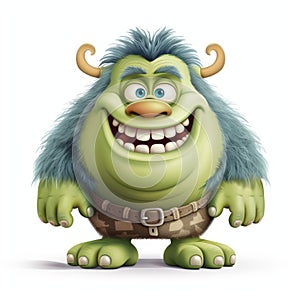 Adorable Ogre Clip Art Character With Tall Lanky Body And Fuzzy Fur