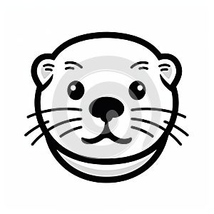 Adorable Otter Head Logo Design And Illustration