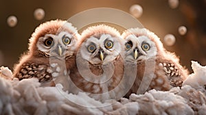 Adorable Owlets In A Snowy Wonderland
