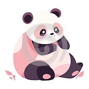 Adorable Panda Vector Illustration in Pastel Tones