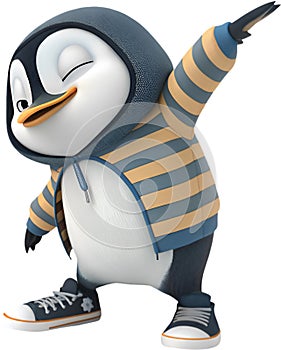 Cute penguin cartoon character, charming, playful, and fun. photo