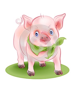Adorable piggy is the symbol of Chines New Year2019.