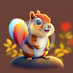 Adorable Playful Squirrel: With its bushy tail and lively antics, a playful squirrel can add a touch of charm and liveliness