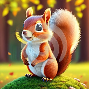 Adorable Playful Squirrel: With its bushy tail and lively antics, a playful squirrel can add a touch of charm and liveliness