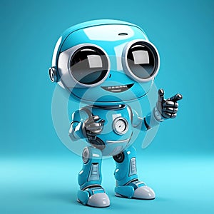 Adorable robot with happy expression, image created with AI