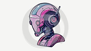 Adorable Robot Head Cartoon Vector Illustration for Creative Projects