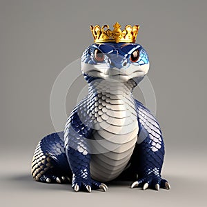 Adorable Serpent Monarch: Exquisite 3D Illustration