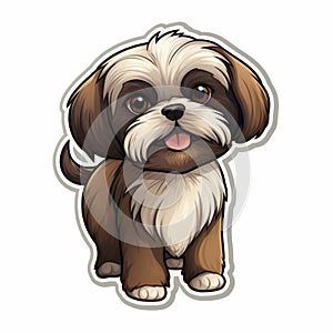 Adorable Shih Tzu Dog In Colorful Cartoon Style Carving