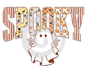 Adorable Spooky Ghost Wearing A Bow