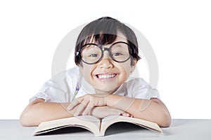 Adorable student with a toothy smile