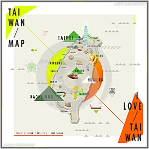 Adorable Taiwan travel map