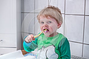 Adorable toddler with blue eyes indoor