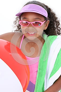 Adorable Young Girl Ready for the Beach